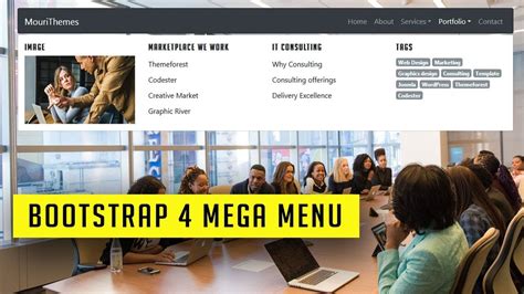 Simple Bootstrap 4 Mega Menu .